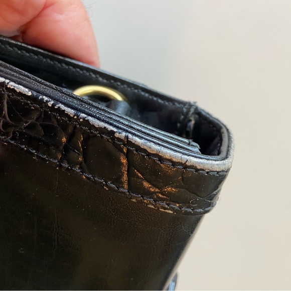 Vintage High End BELLE ROSE Black Leather Briefcase Attaché Purse Hand Bag RARE - Picture 4 of 16